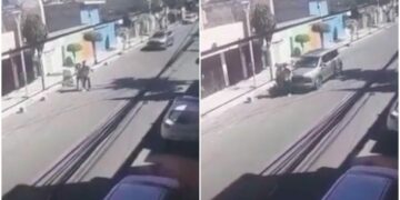 El conductor de una camioneta atropella a propósito a dos peatones que caminaban en una calle de la Ciudad de México. Foto: Captura de video