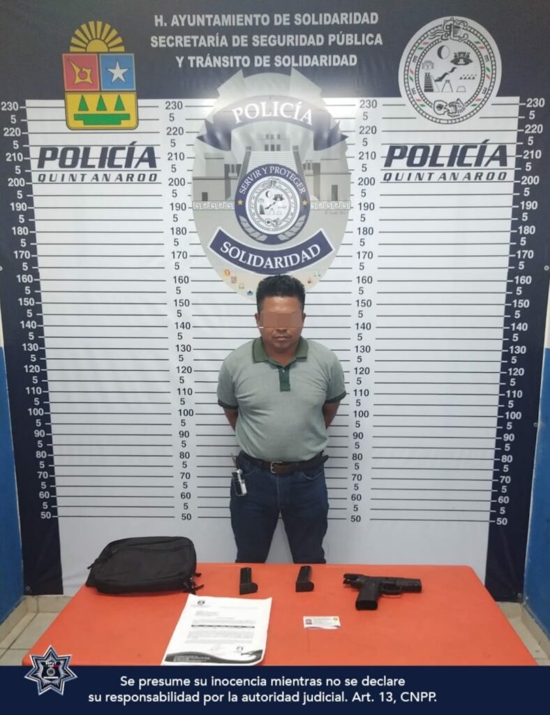 Capturan a sujeto “N” con posesión de armas ilegalmente en Playa del Carmen