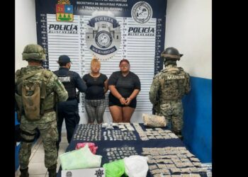 Capturan a dos mujeres con más de 200 dosis de droga en Playa del Carmen￼