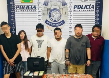Capturan a seis sujetos con más de 100 dosis de droga en la Quinta Avenida 