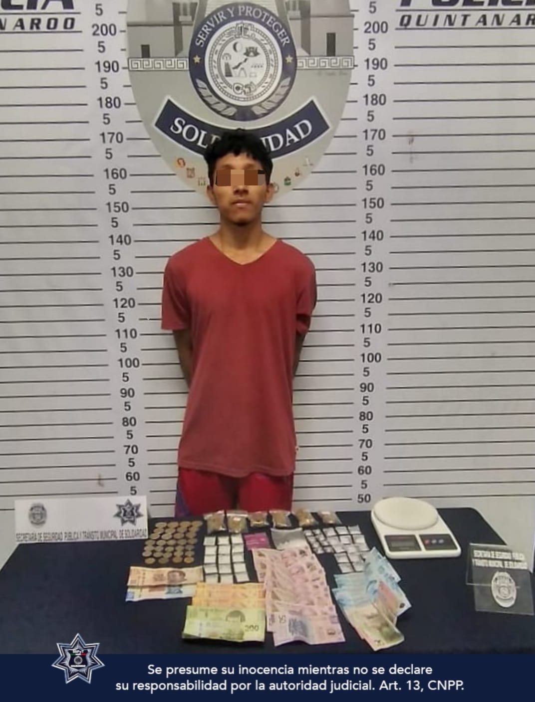 Fue asegurado un sujeto con posesión de drogas en playa del Carmen