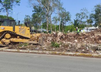 Mantienen avance de obras del Tren Maya en Playa del Carmen