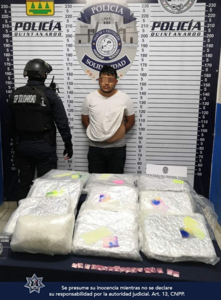 Capturan a sujeto en la avenida Paseos del Mayab con posesión de drogas