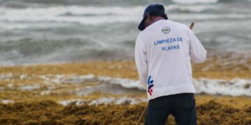 Refuerzan trabajos de limpieza en playas de Solidaridad