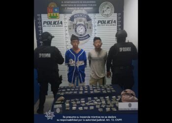 Policías de Solidaridad detienen a dos con marihuana y "cristal"