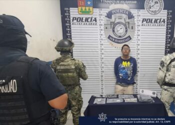 Detienen a sujeto en posesión de drogas y un arma de fuego