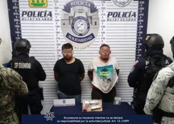 Policías de Solidaridad acuden a llamada de auxilio y detienen a dos en posesión de una arma de fuego