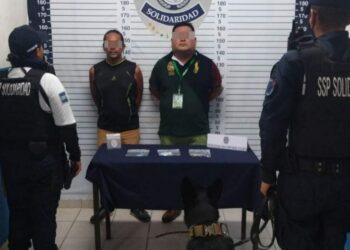 Perro policía detecta a dos con drogas en la zona de playas de Solidaridad