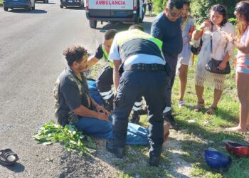 Un motociclista herido deja accidente carretero cerca de Villas del Sol, en Playa del Carmen