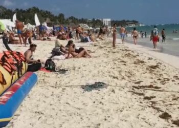 Nutrida afluencia; hasta 12 mil bañistas se dejan ver en Playa del Carmen