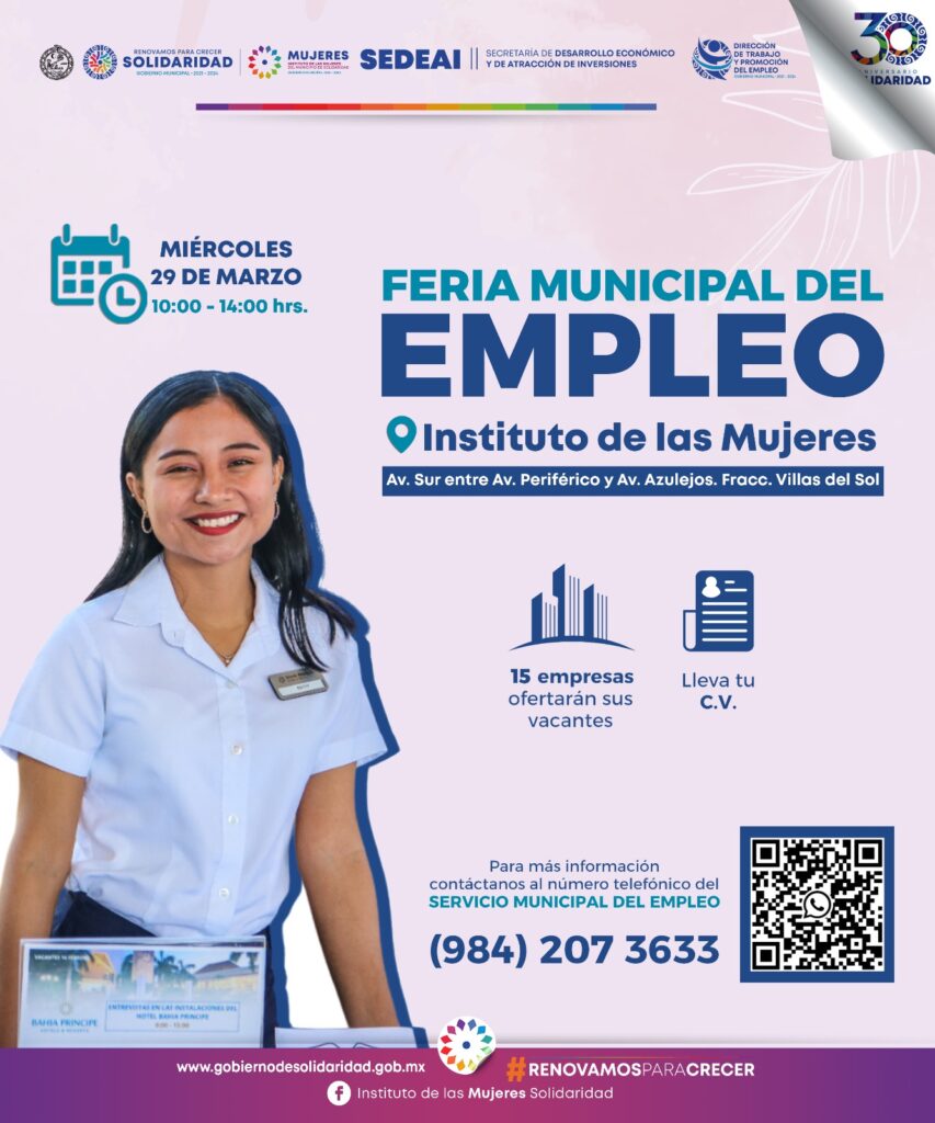 Anuncian feria de empleo para mujeres