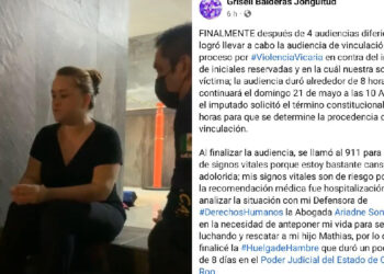 Termina huelga de hambre presunta víctima de violencia vicaria, en Playa del Carmen