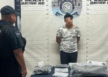 Tras solicitud de auxilio, Policía Municipal de Solidaridad aseguró a un sujeto por posible delito de robo