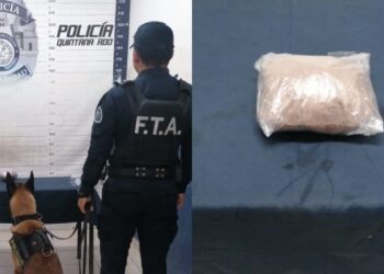 Durante recorrido de vigilancia, policía municipal de Solidaridad aseguro un paquete con posibles narcóticos