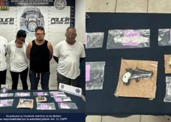 Policía Municipal de Solidaridad asegura a 4 sujetos posiblemente relacionados al tráfico de narcóticos