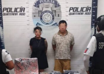 Policía Municipal de Solidaridad aseguro a un hombre y una mujer señalados de robarle sus pertenencias a una persona