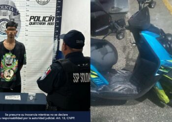 Policía Municipal de Solidaridad detiene a sujeto y asegura una motocicleta con placas sobrepuestas