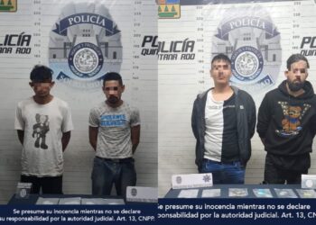 Otro golpe más a la delincuencia; detienen a cuatro y recuperan moto robada en Playa del Carmen