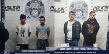 Otro golpe más a la delincuencia; detienen a cuatro y recuperan moto robada en Playa del Carmen
