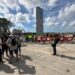 Activistas tuvieron que retirar manifestación pacífica en inauguración del tramo 5 del Tren Maya para evitar agresiones