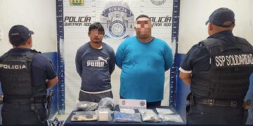 Policía de Solidaridad detiene a dos ladrones que asaltaron una casa de empeño en el fraccionamiento Palmas I