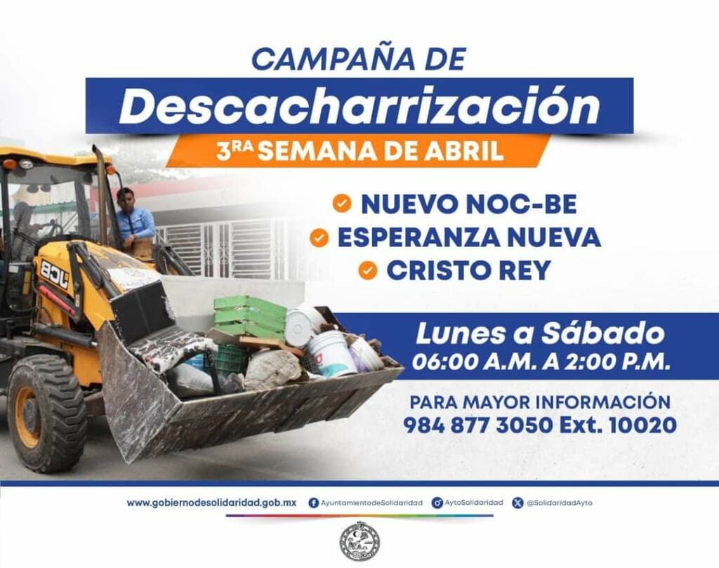 Calendario semanal de descacharrización