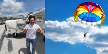 Candidato a Síndico en Playa del Carmen, "Chanito" Toledo, invita a ciudadanos a lanzarse desde un paracaídas para ganar votos