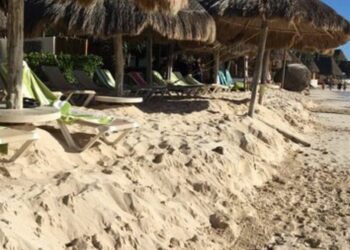 Algunas costas de Playa del Carmen han sido erosionadas por las mareas altas