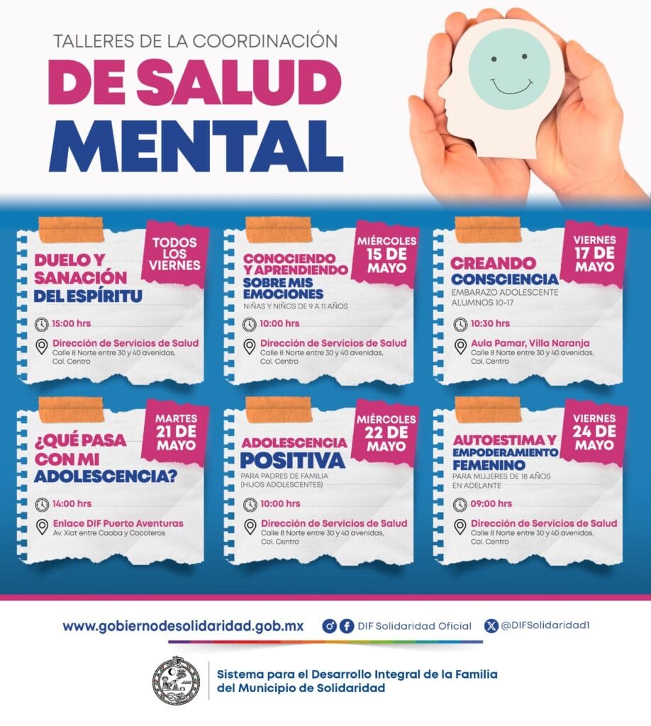 Aprovecha los talleres de salud mental que se imparten en Playa del Carmen