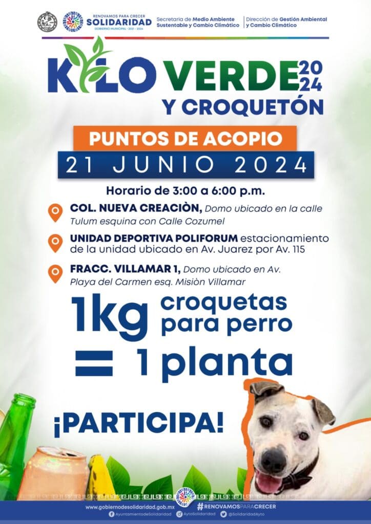 Kilo verde y croquetón se realizará el 21 de junio en Playa del Carmen