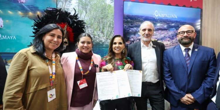 Mara Lezama respalda al gobierno de Playa del Carmen en FITUR, en firma de histórico acuerdo entre el gobierno de Estefanía Mercado y la Riviera Cristallina, Italia