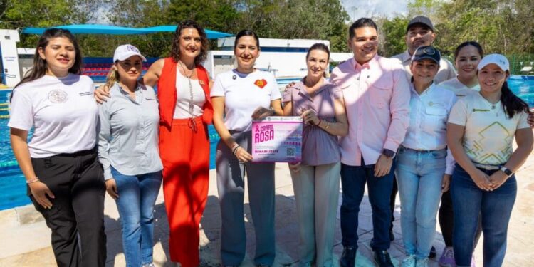 Anuncia Estefanía Mercado “Carril Rosa” en alberca olímpica para atención especializada a mujeres con linfedema